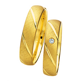 Linden Trauringe / Eheringe Dänikon mit edler Diamant - 514/515